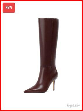 Womens Knee High Boots Stiletto Heel Pointed Toe Faux Leather Tall Long Boots
